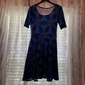 Blue print LuLaRoe Nicole dress